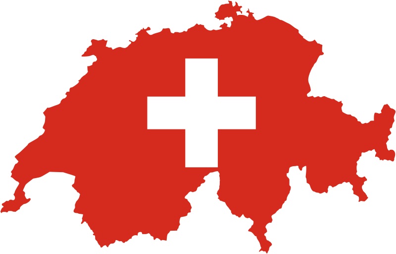 Switzerland Flag Map